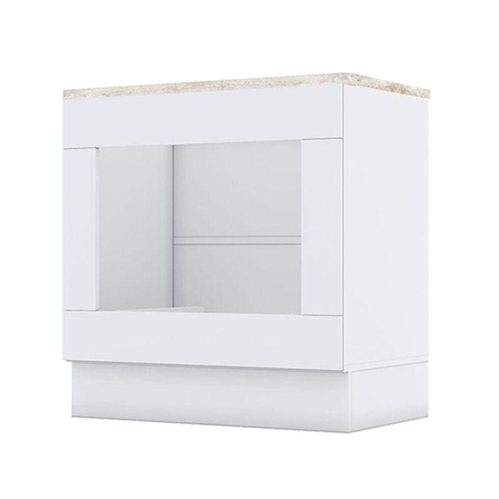 Balcão Forno de Embutir Americana Branco com Tampo para Cooktop Calcare - Henn