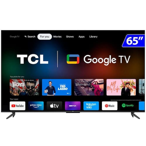 Smart TV Semp Toshiba LED 65 Polegadas 4K Wi-Fi Google TV Comando de Voz 65P735