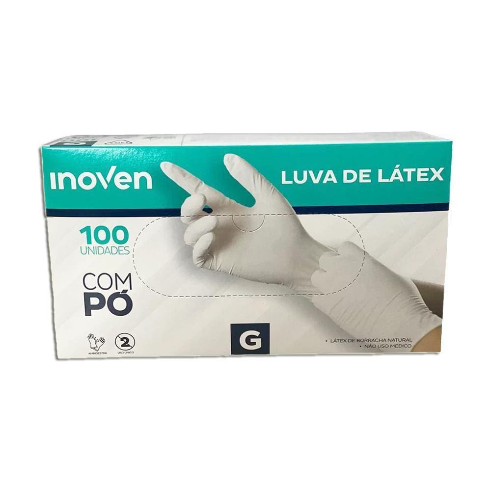 Luva De Látex Branca Com Pó Inoven Tamanho G