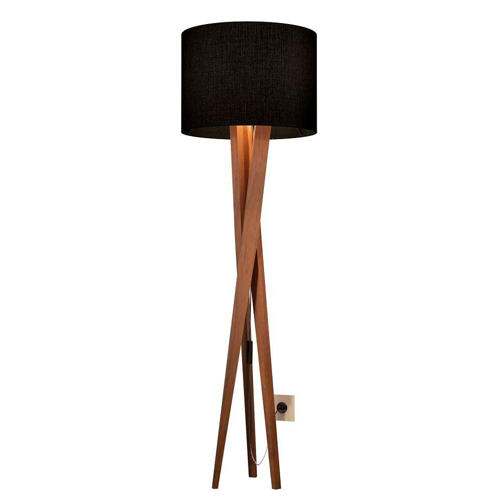 Luminaria Tripé C/Pés de Madeira