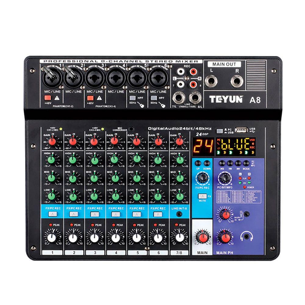 Mesa de Som Analógica e Digital TEYUN A8 USB/MP3/BLUETOOTH - MS0086