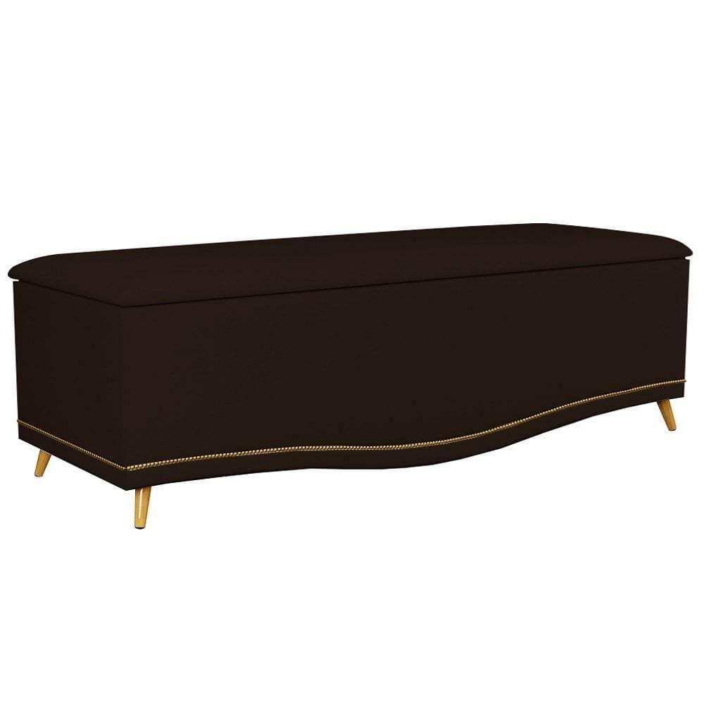 Calçadeira Baú Queen 160cm Imperial Marrom Escuro