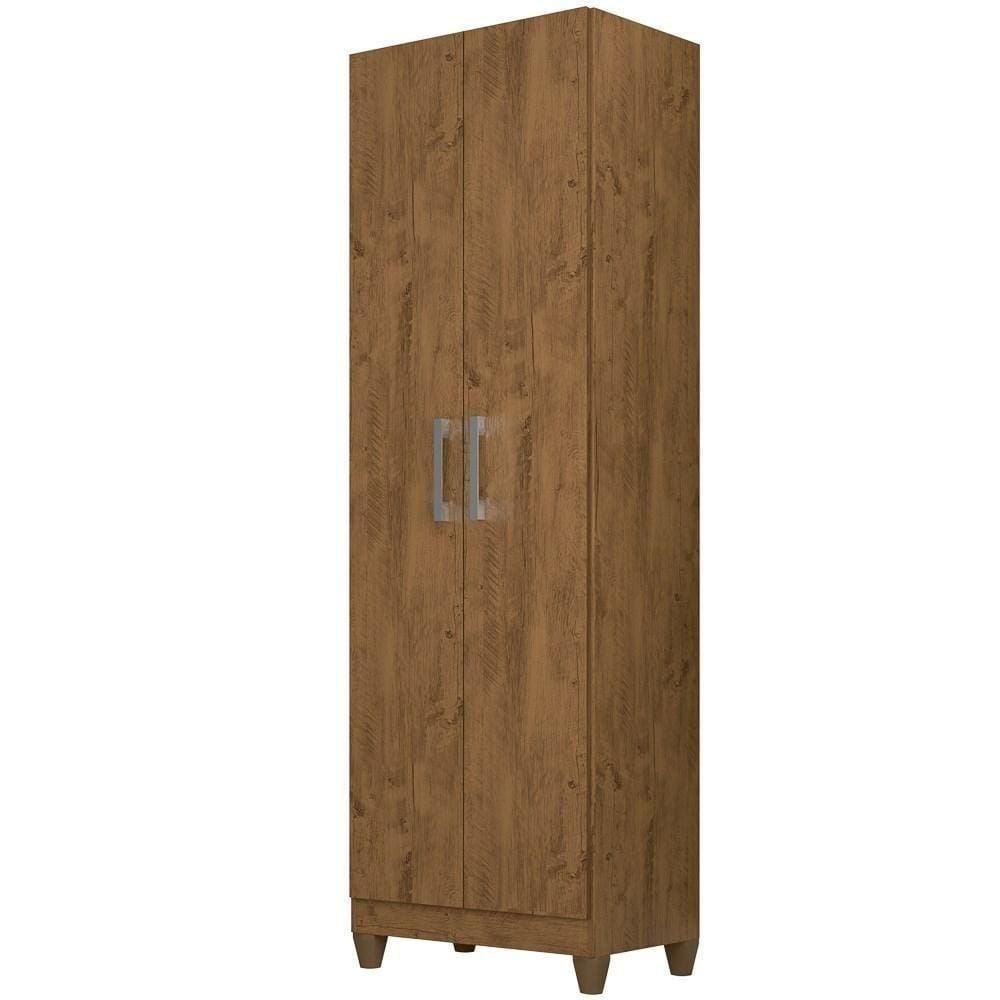 Armário Multiuso Organizador 2 Portas Castanho Wood