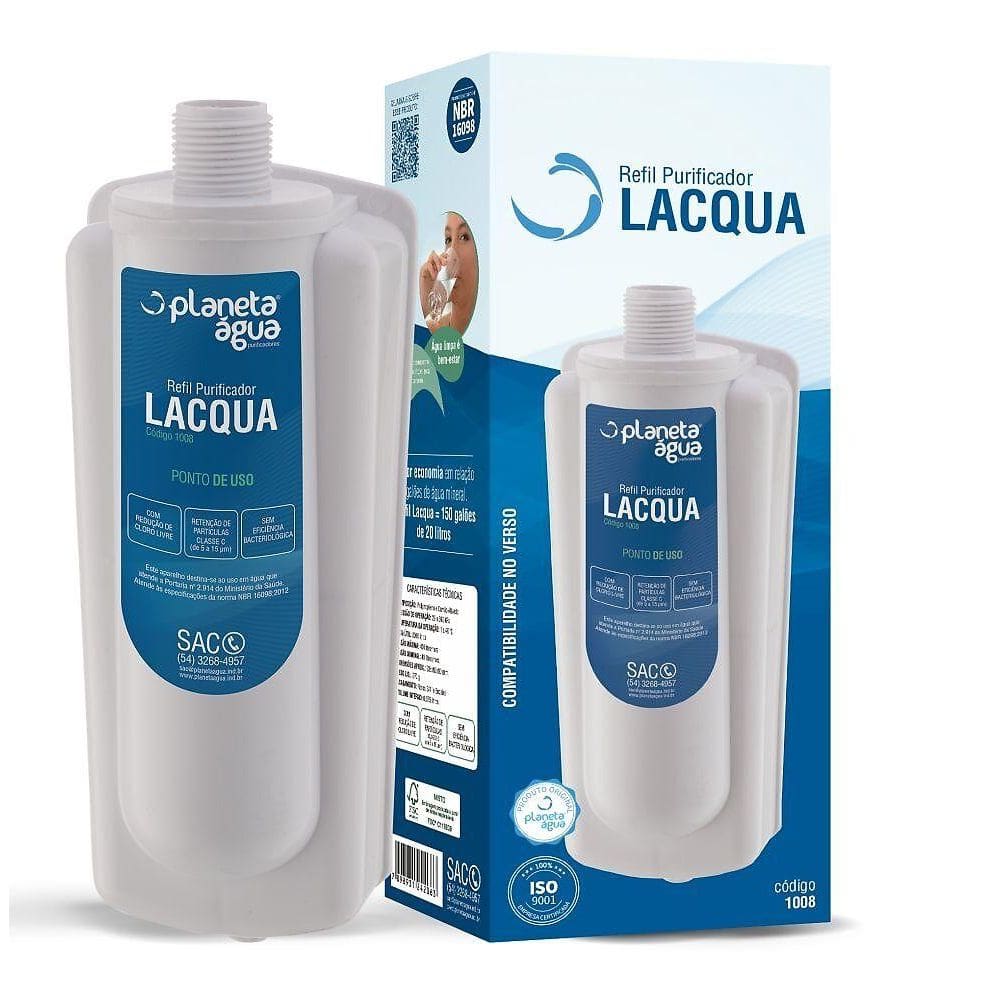 Refil Filtro Planeta Água Lacqua para Purificador de Água Latina P355 - Compatível