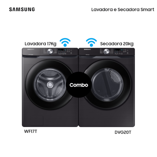 KIT Lavadora WF17T 17kg E Secadora 20kg DVG6000 110V