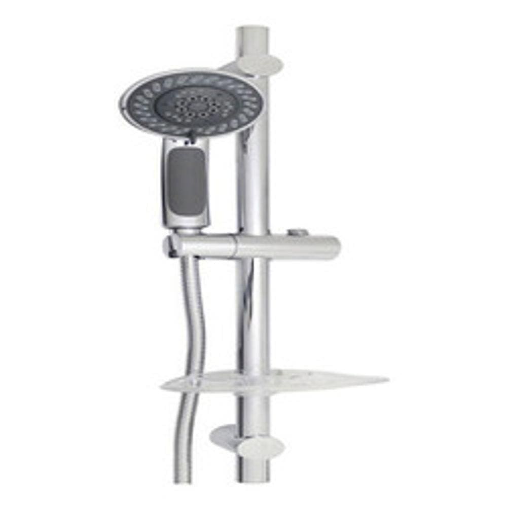 Ducha Cromada Metal Com Barra Deslizante 5 Jatos