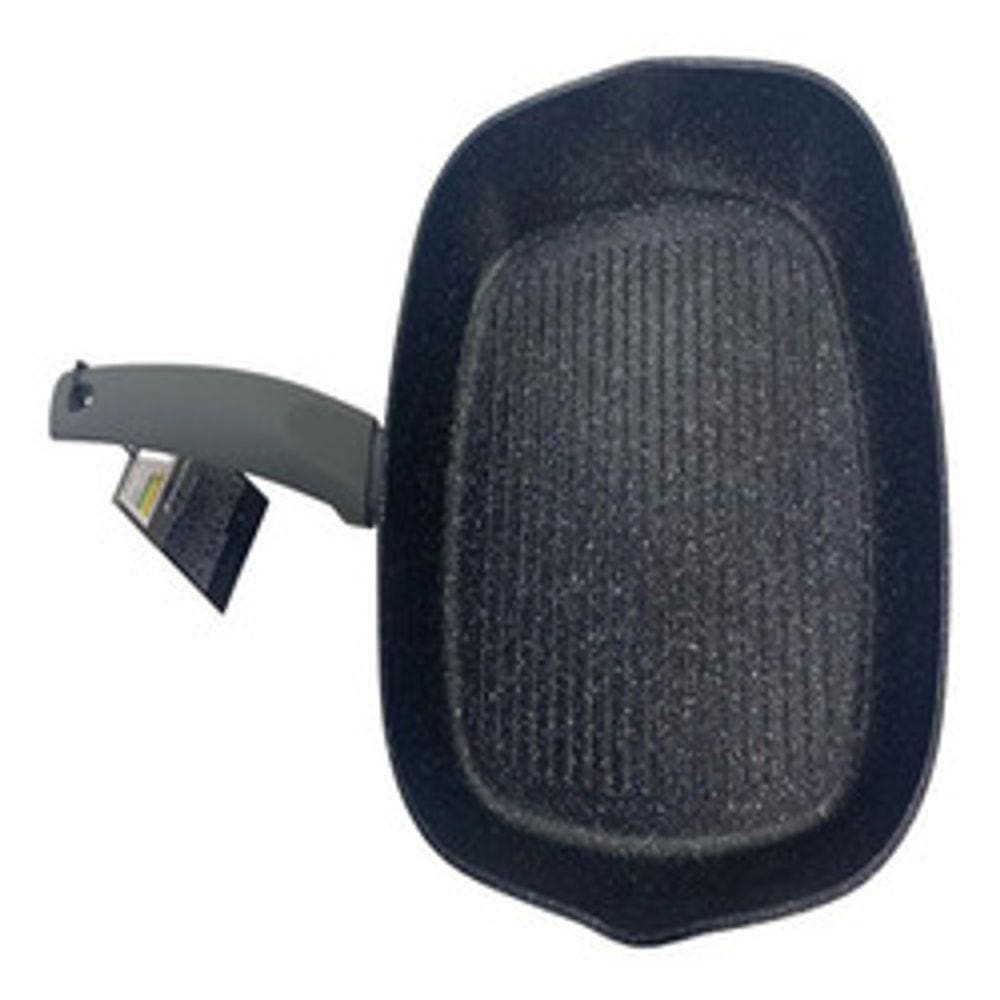 Frigideira Grelhador 28cm Aluminio Cabo Soft Cinza