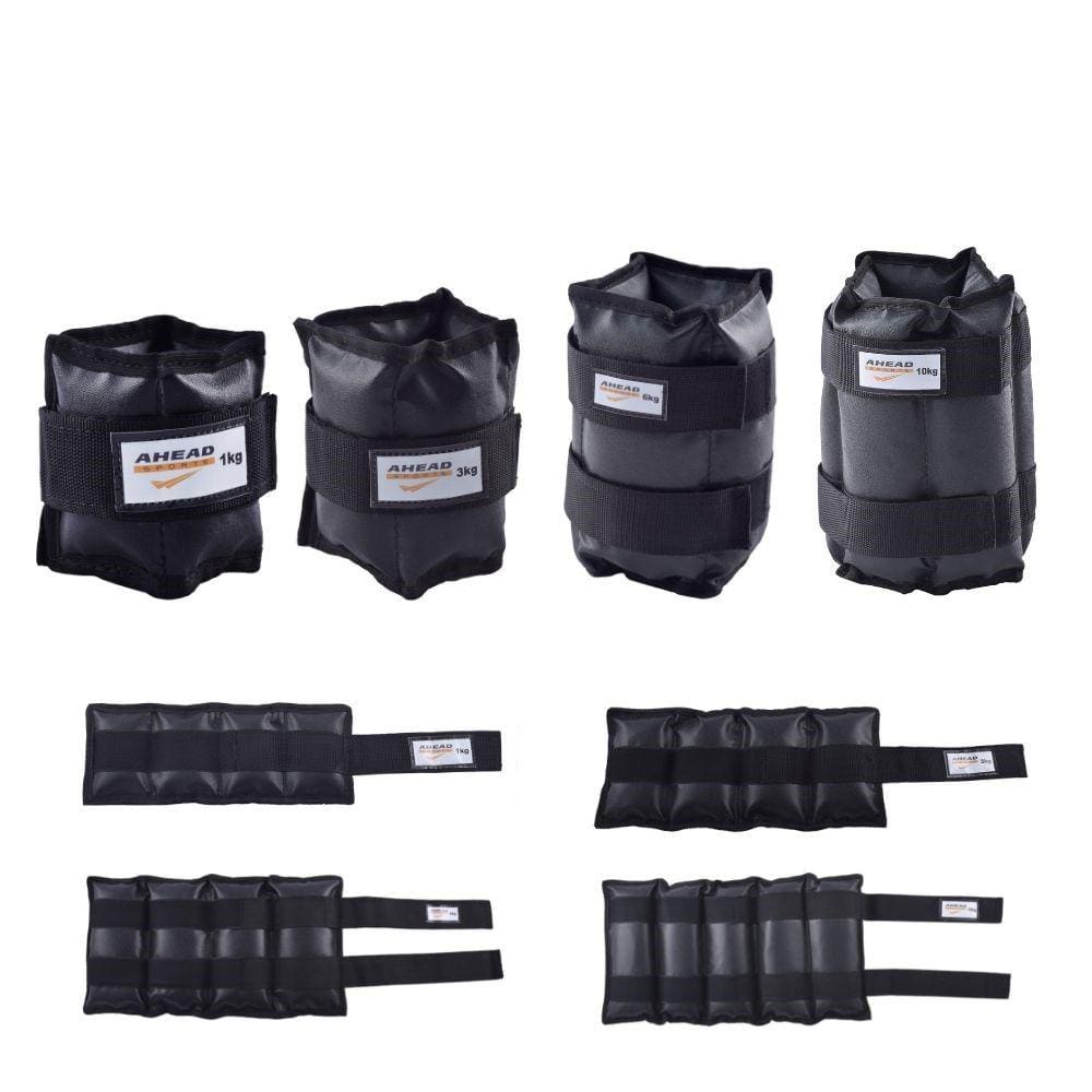 Kit Par de Caneleiras (Tornozeleiras) 1kg; 3kg; 6kg e 10kg Preto