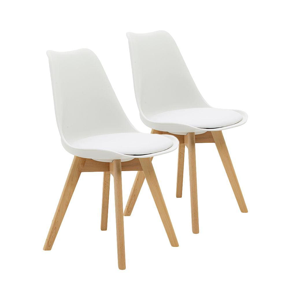 Kit 2 Cadeiras Saarinen Wood Com Estofamento