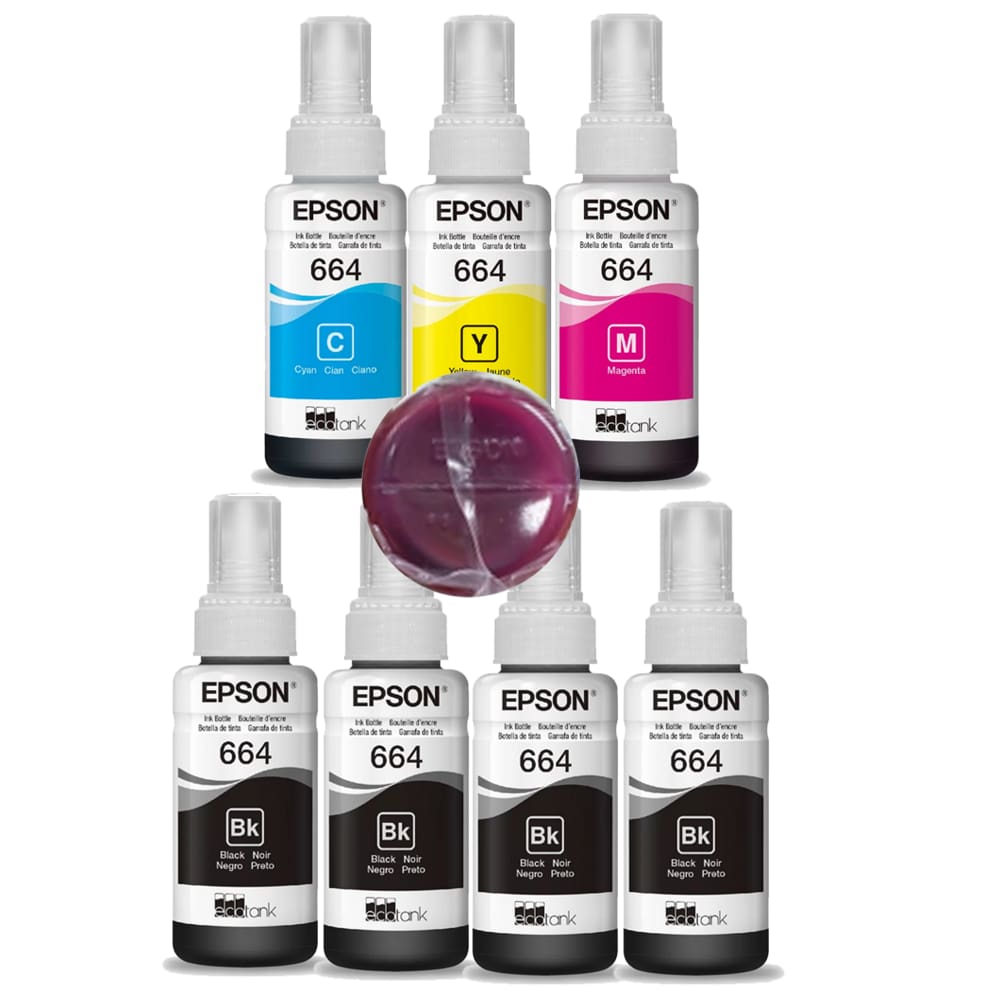 Kit 7 Tintas Epson P/ T664 L365 L565 L375 L395 L380 L220