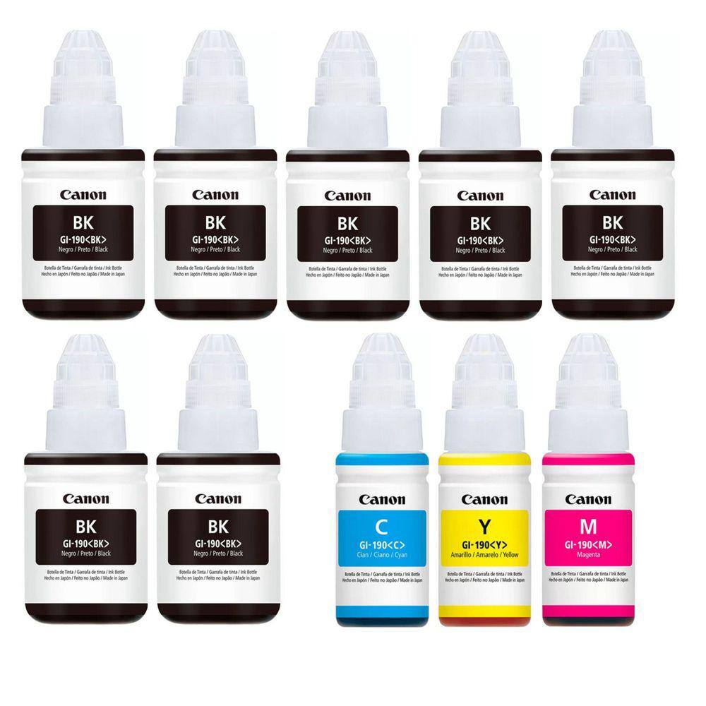 kit 10 Refil Tinta G190 BK C Y M G3110 G4100 G3100