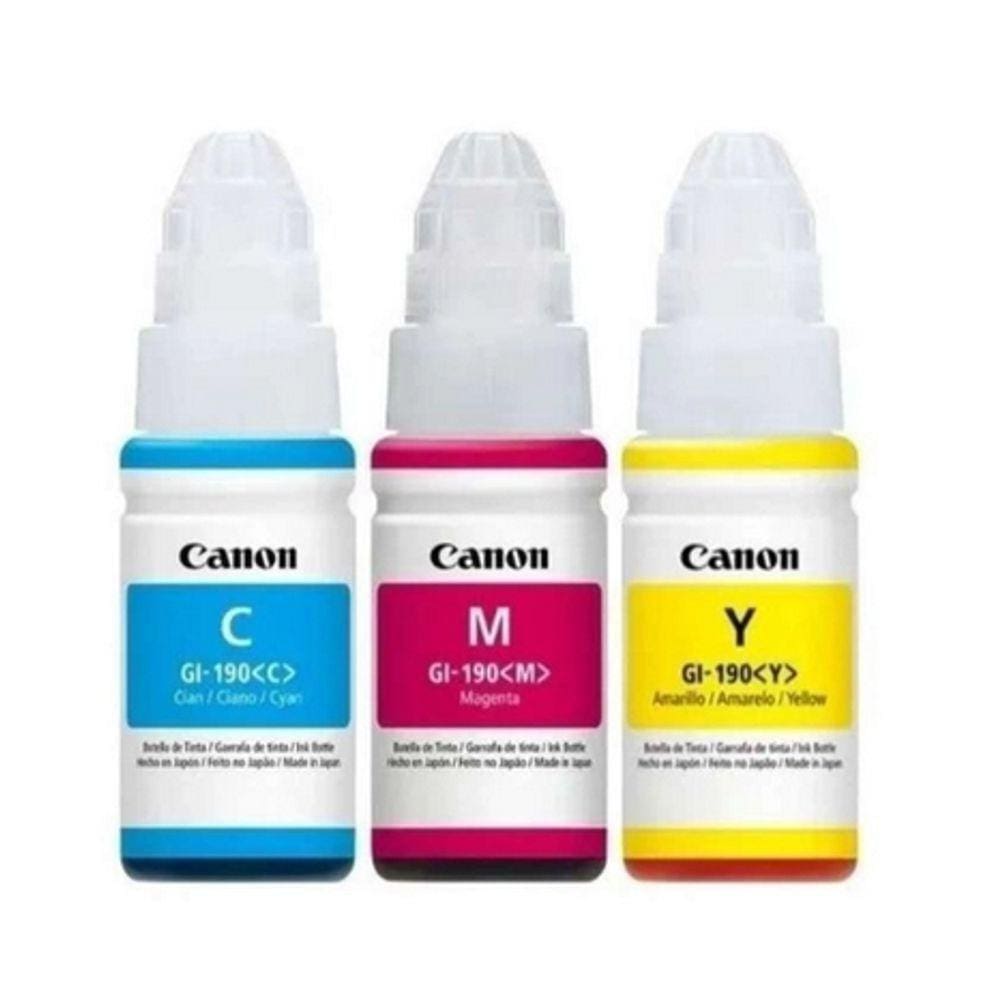 Kit 3 Refil Tinta Canon G3110 G3100 G190 C Y M