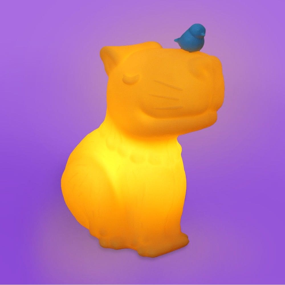 Luminária Capivara Amarela Com Passarinho