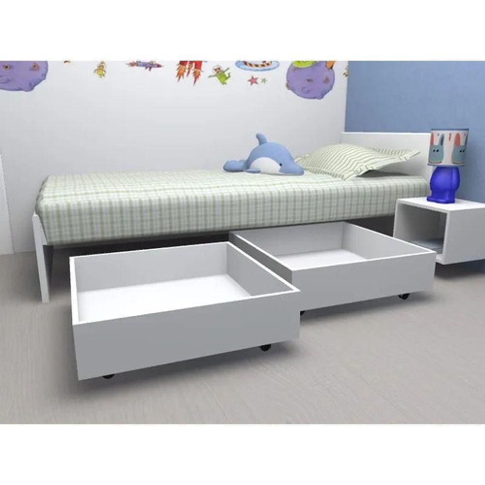 Caixa Baú Gaveta Com Rodízios Para Brinquedos Para Cama