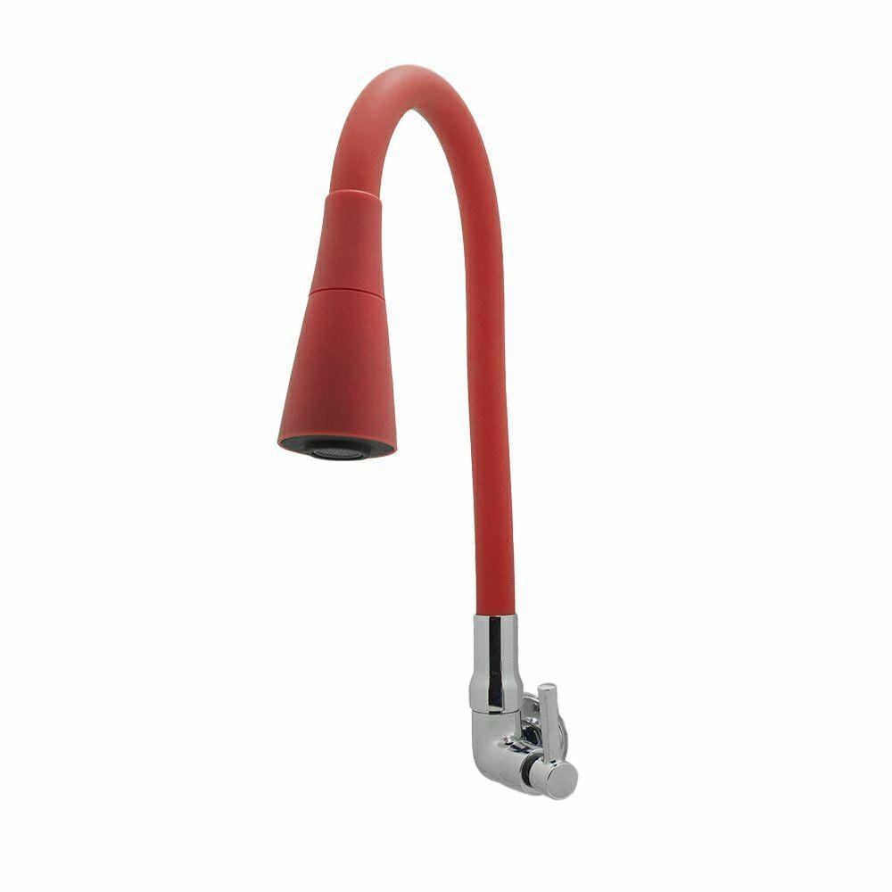 Torneira Cozinha Vermelha Gourmet Parede Tubo Conico 2 Jatos