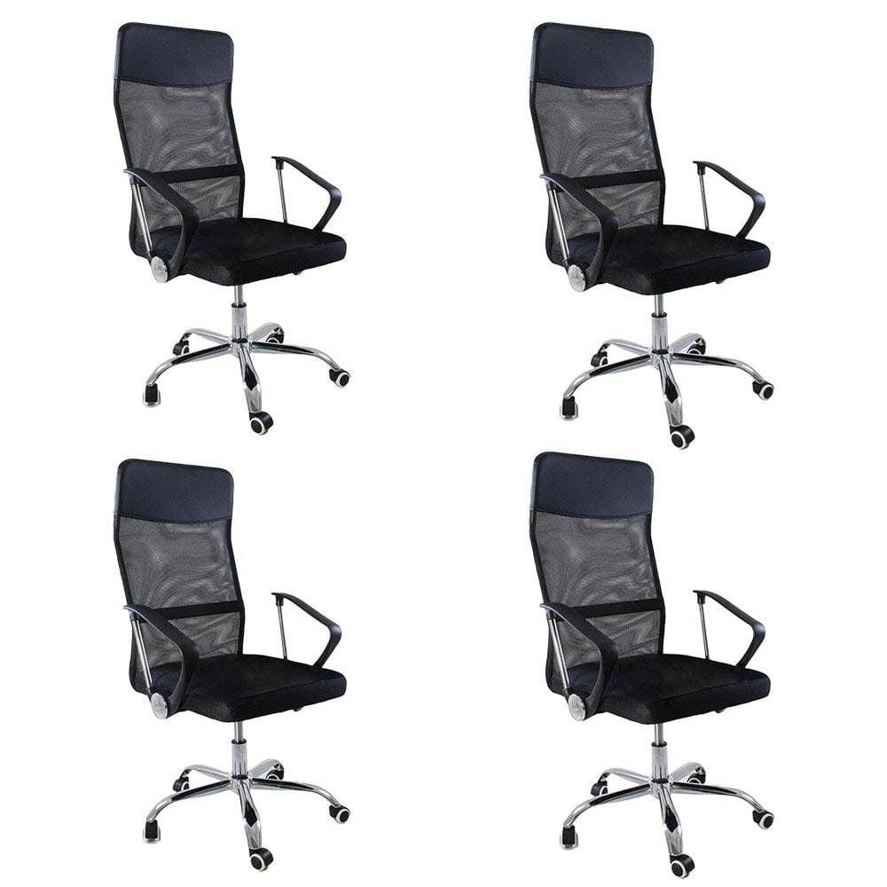 Kit 4 Cadeiras de Escritorio Nagano Tela Mesh Ergonômica