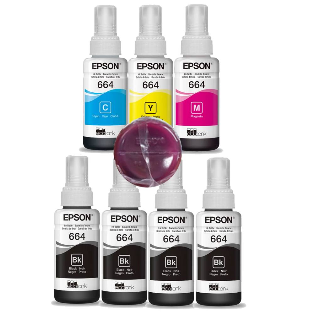 Kit 7 Tintas Epson P/ T664 L365 L565 L375 L395 L380 L220