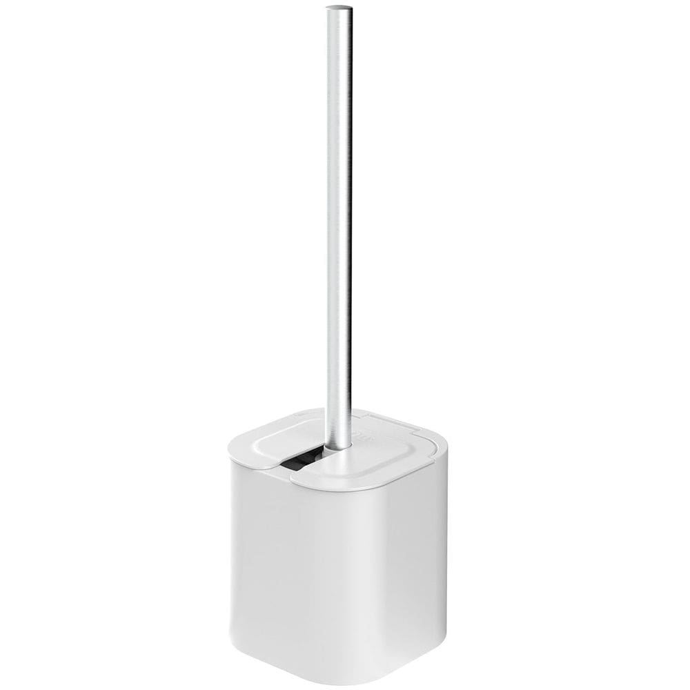 Suporte Escova Sanitária com Tampa para Banheiro Lavabo Polipropileno Dual OU Branco