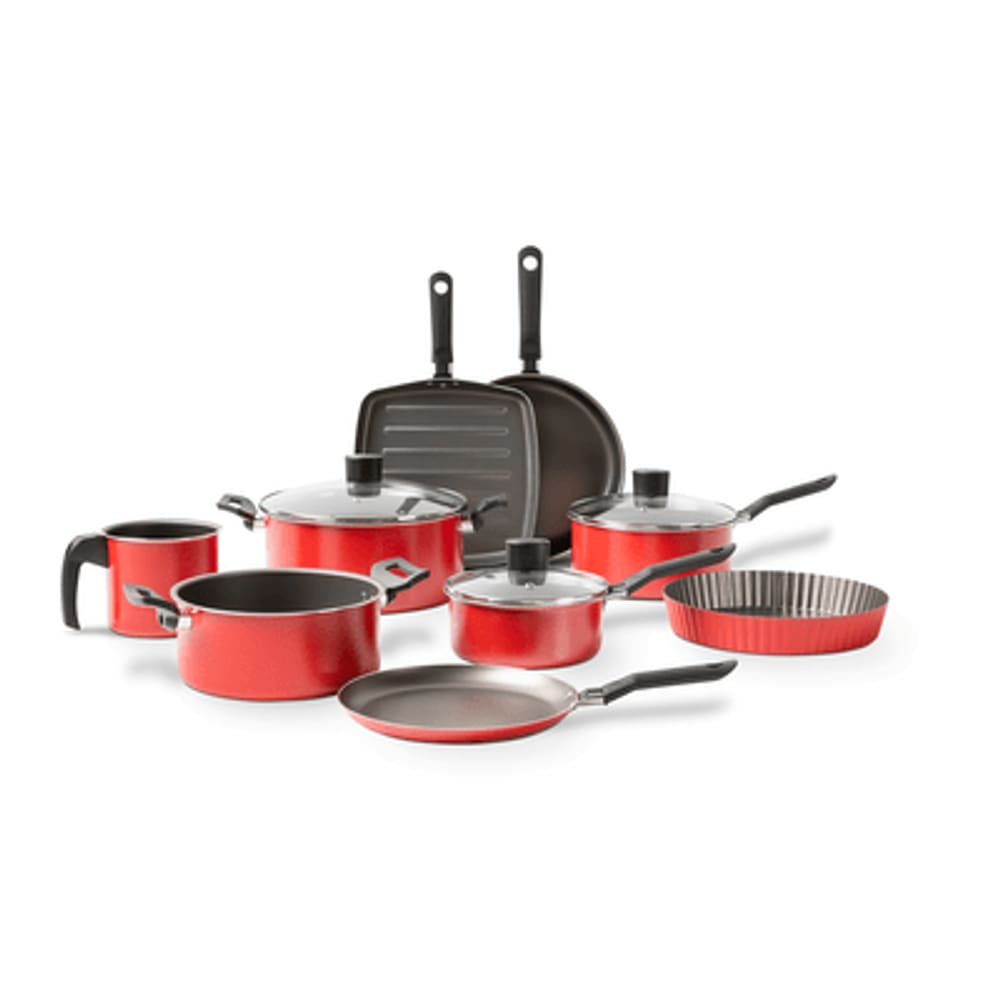 Jogo de Panelas Brinox Garlic 9 peças Vermelho