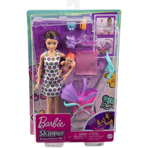 Boneca Barbie Skipper Morena Baby Sitters Aniversario