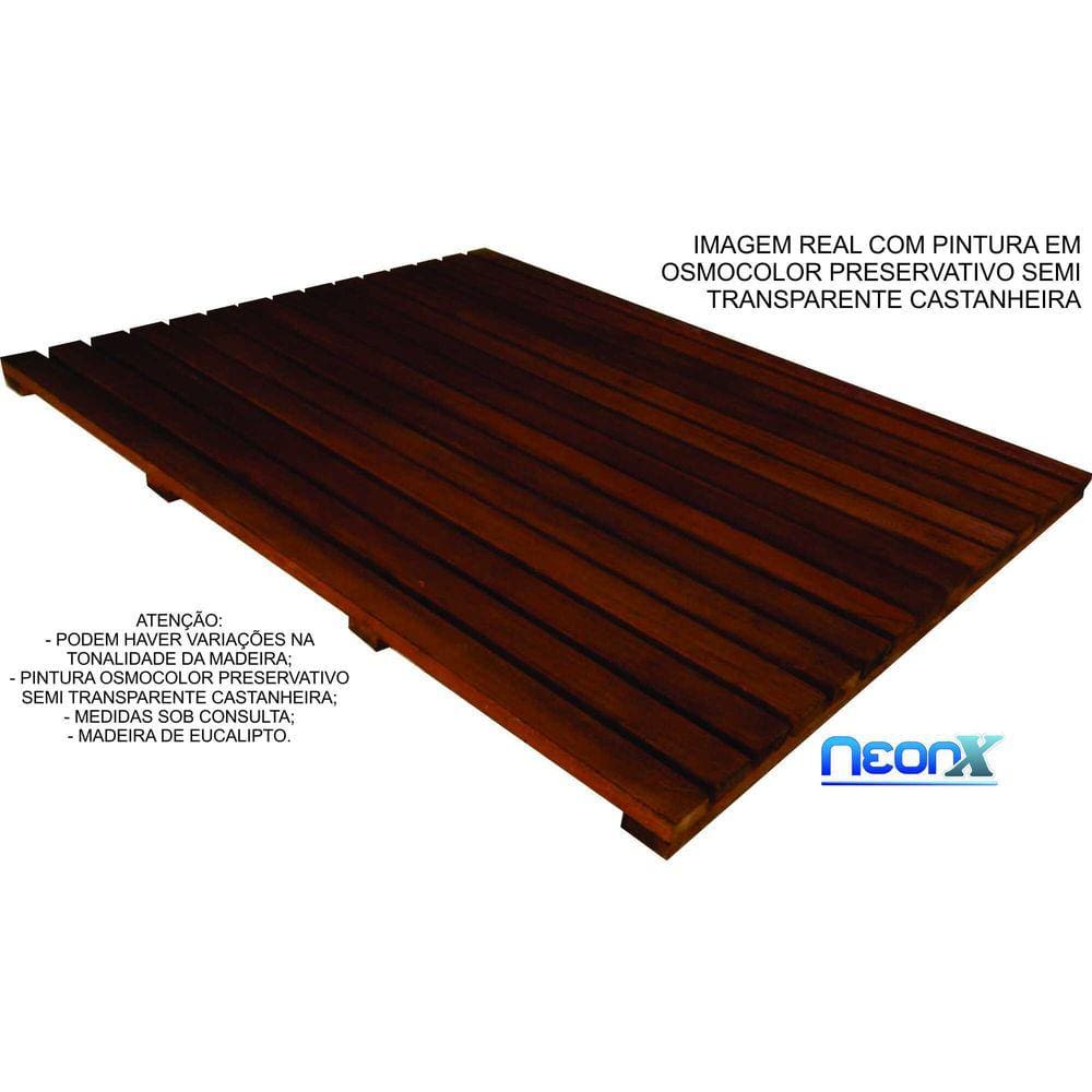 Deck De Madeira Box Banheiro Capacho 70x50 cm NeonX Pintado