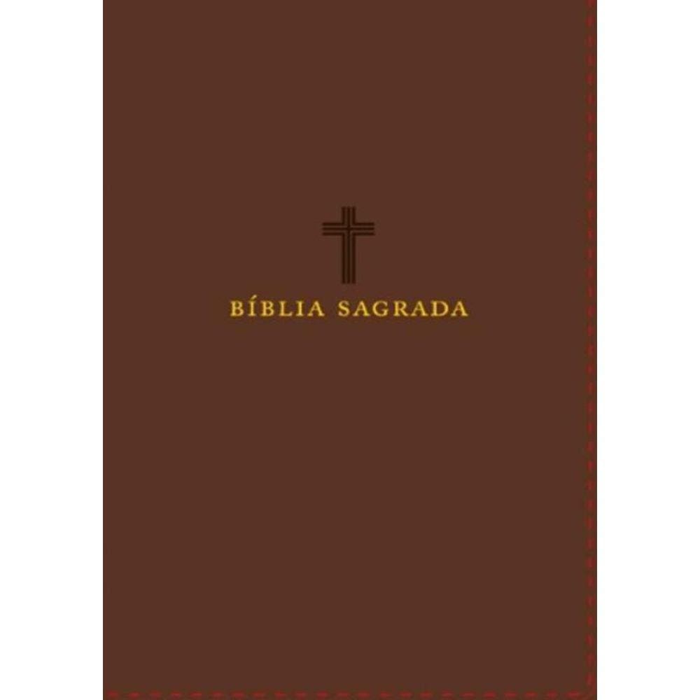 Biblia Nvi, Couro Soft, Marrom, Letras De Jesus Em Vermelho