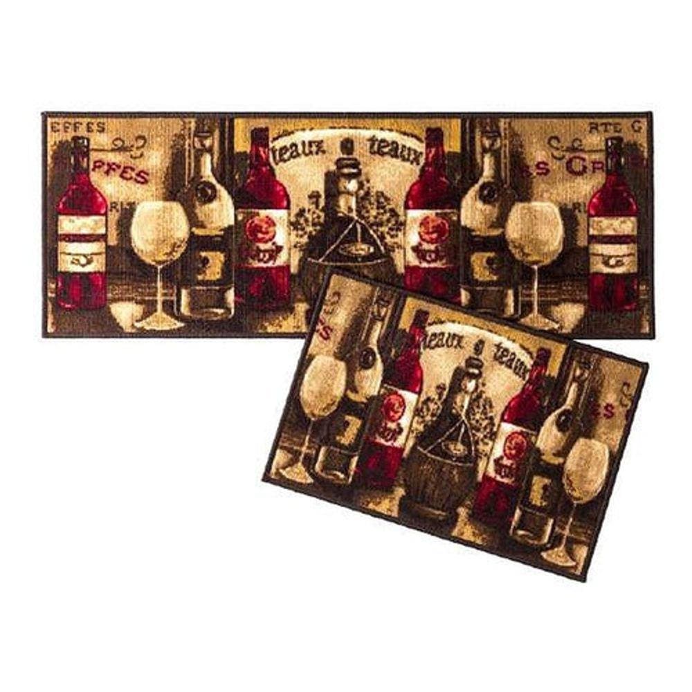 Tapete Passadeira Cozinha Bistrô Kit 2 Peças Antiderrapante
