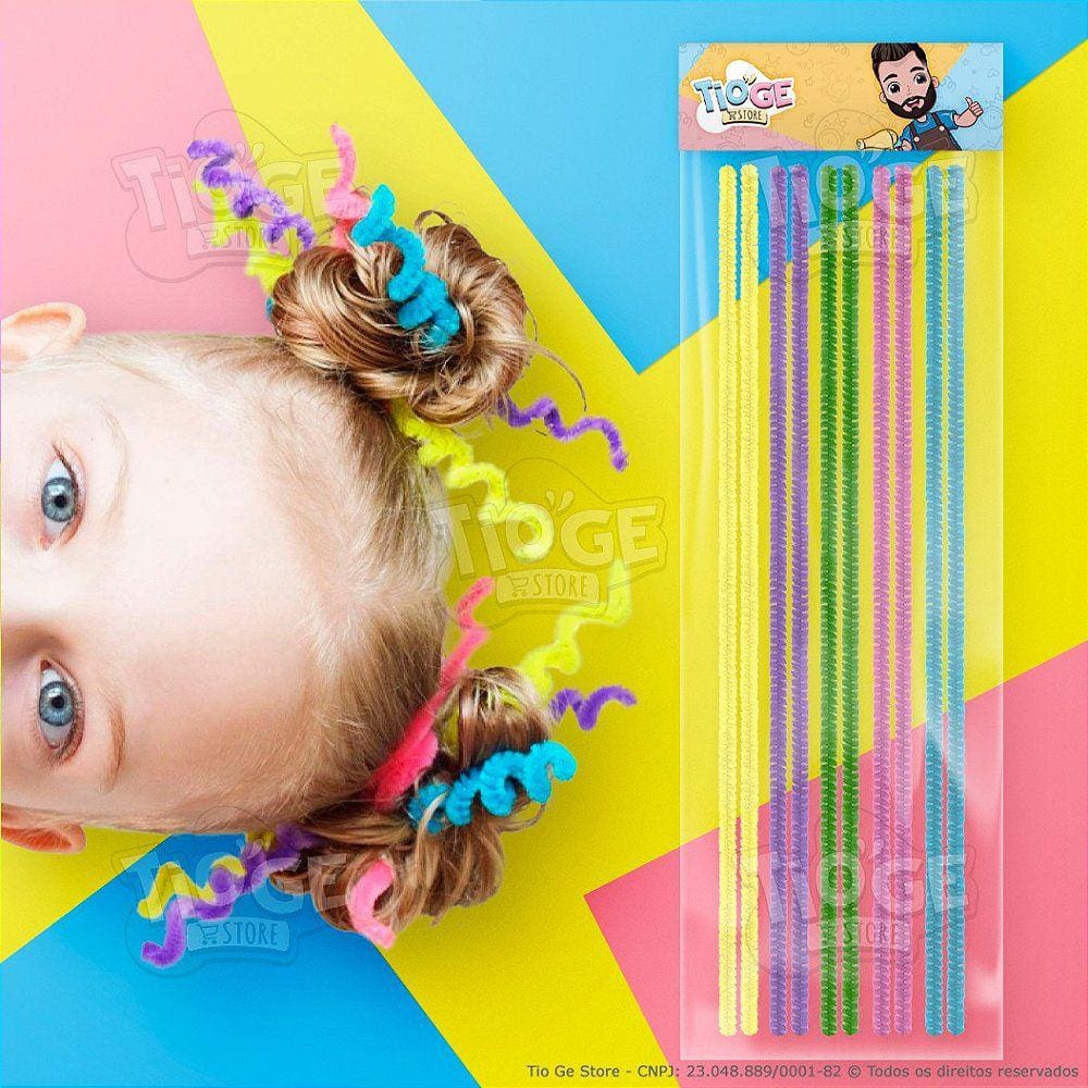 Hastes Flexíveis de Pelúcia Cabelo Maluco Artesanato Limpador Chenille Colorido Candy 10 unid