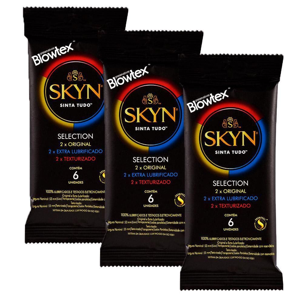 Kit 3 Pacotes Preservativo SKYN Selection C/ 6 Unidades Cada