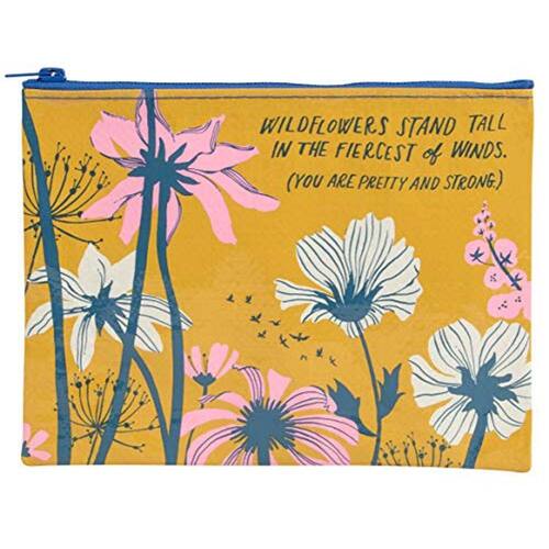 Bolsa de zíper azul Q, flores | Extra Bolsa de zíper azul Q, flores | Extra