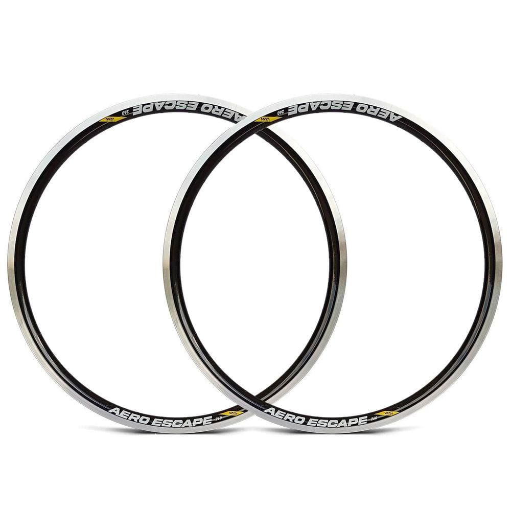 Kit 2 Rodas Aros Folhas 26/36 Furos Aero Mtb Valvula Grossa V-Brake Escape Vzan