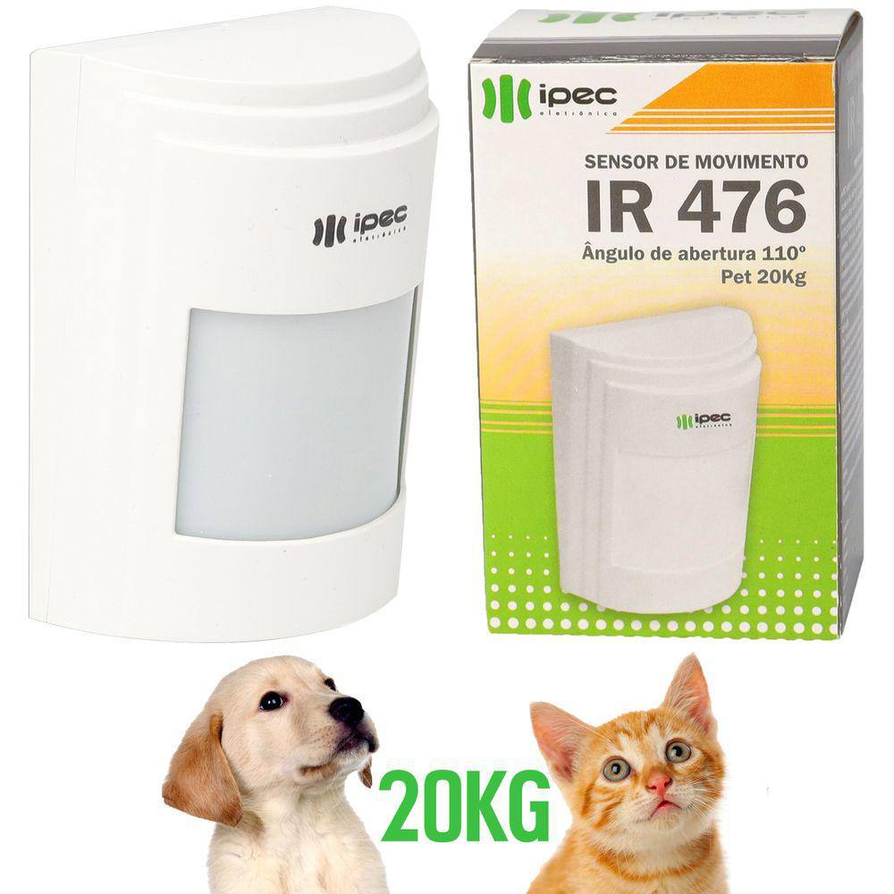 3 Sensor Passivo Movimento Presença Infravermelho Ir476 com Fio Pet 20kg Ipec