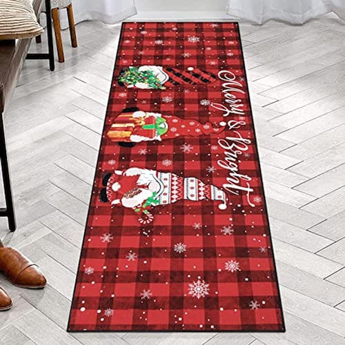 Pauwer Natal Gnome Corredor Runner Tapete | Extra Pauwer Natal Gnome Corredor Runner Tapete | Extra