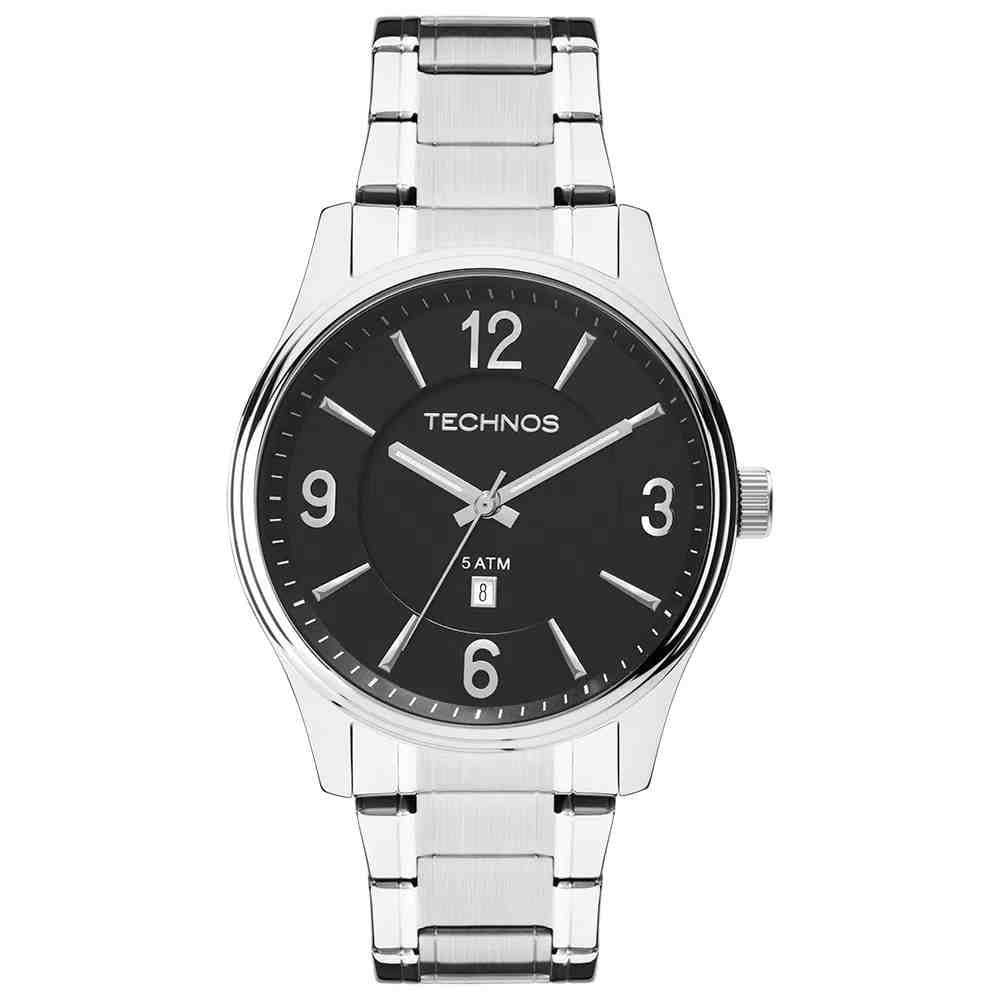 Relógio Prata Masculino Technos Classic Steel 2015BZBS/1P