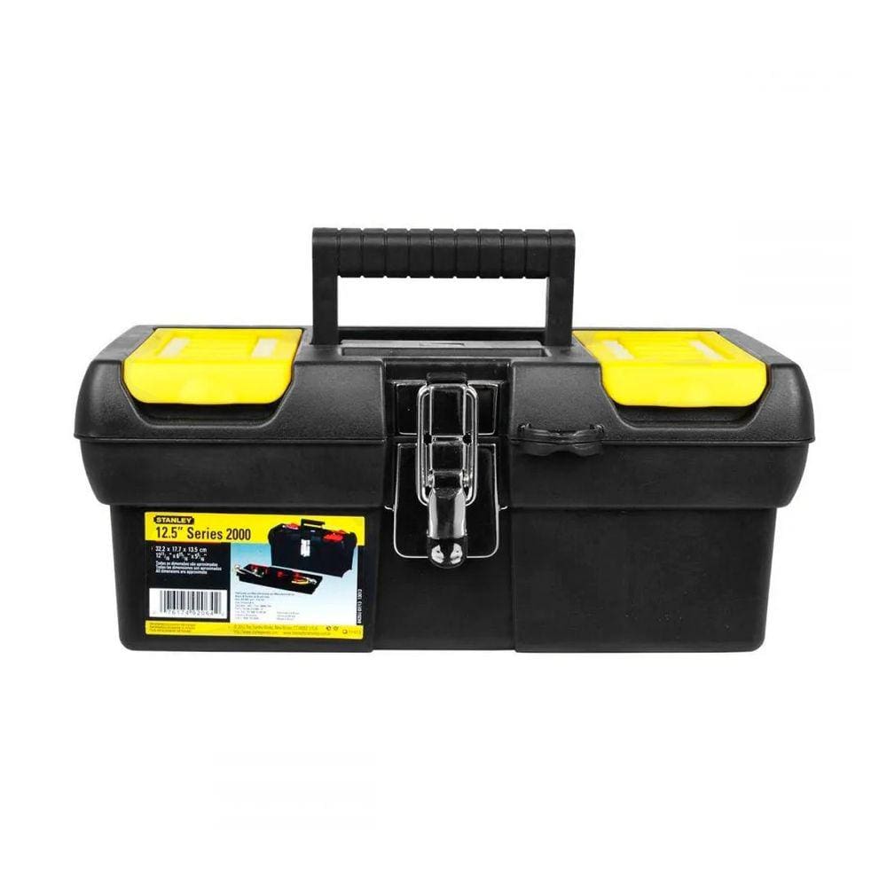 Caixa Ferramenta Stanley 12.5” Bandeija Organizadora 2 Compartimentos Superiores