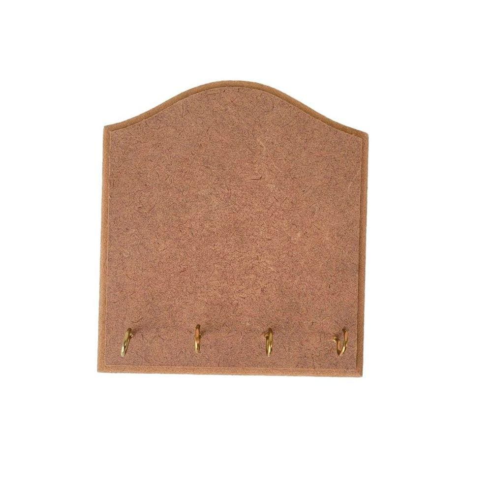 Placa com 4 ganchos metal para porta chaves