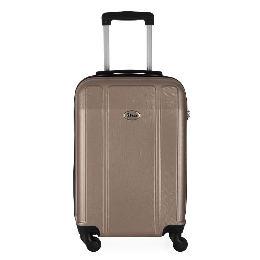 Mala de Viagem Grande em Abs Ika Continental Cadeado Embutido Rodas Giro 360 Champagne