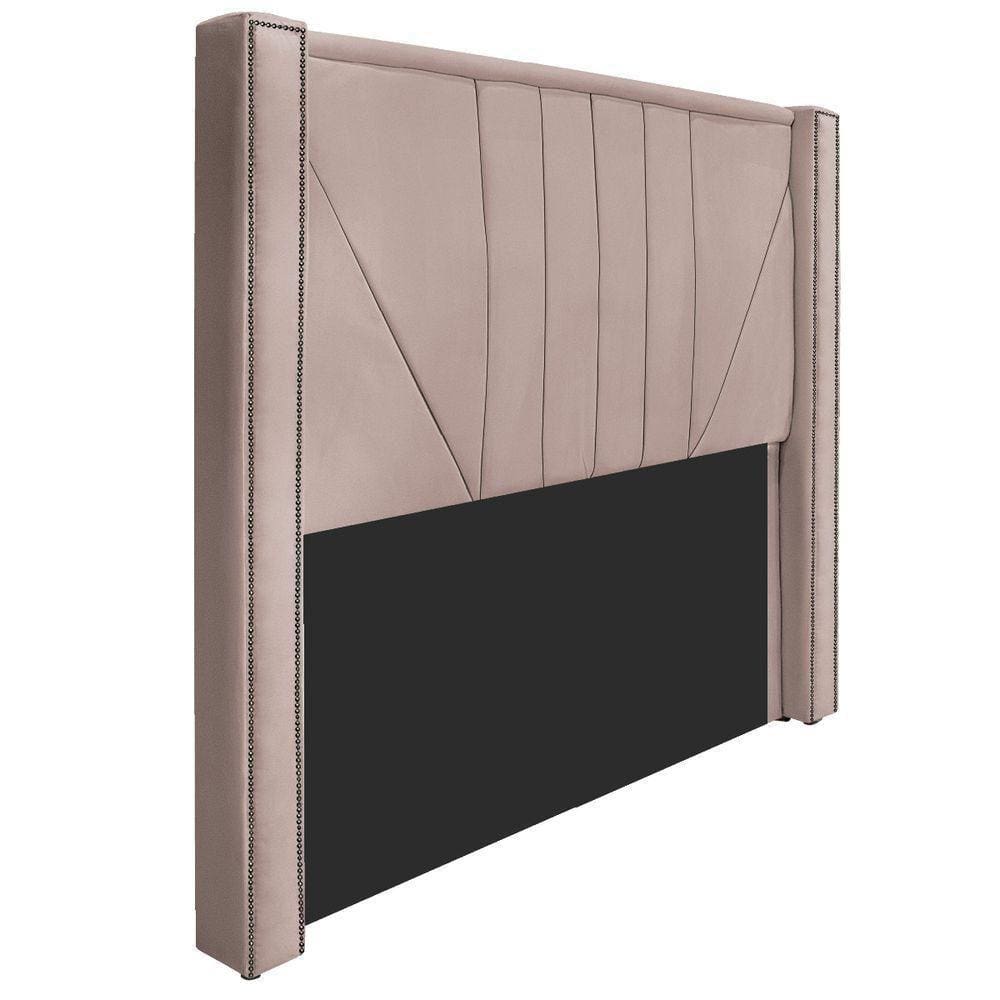 Cabeceira Solteiro 90 Cm Para Cama Box Suede Rosê
