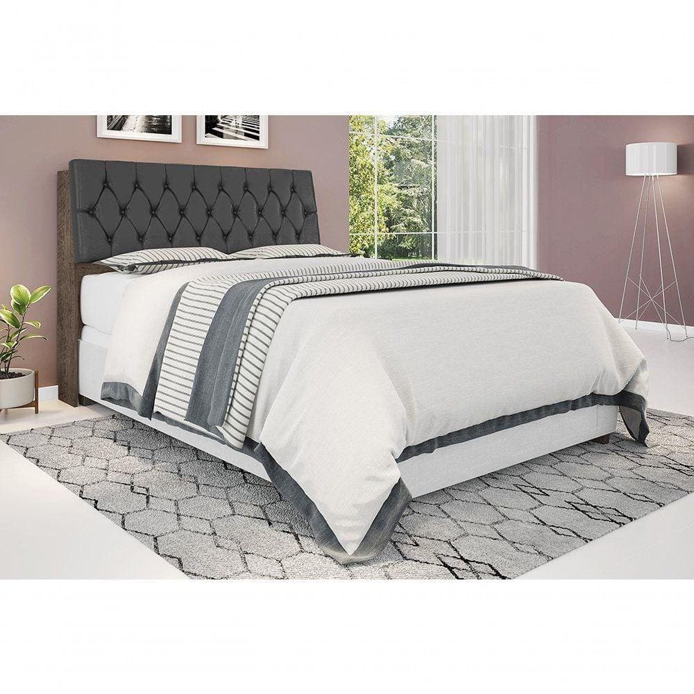 Cabeceira Box Queen 1,58 Isis Chocolate Com Capitonê