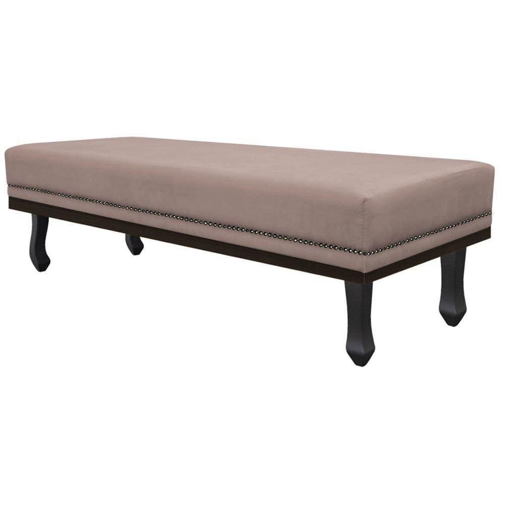Calçadeira Casal P02 140 Cm Para Cama Box Suede Rosê