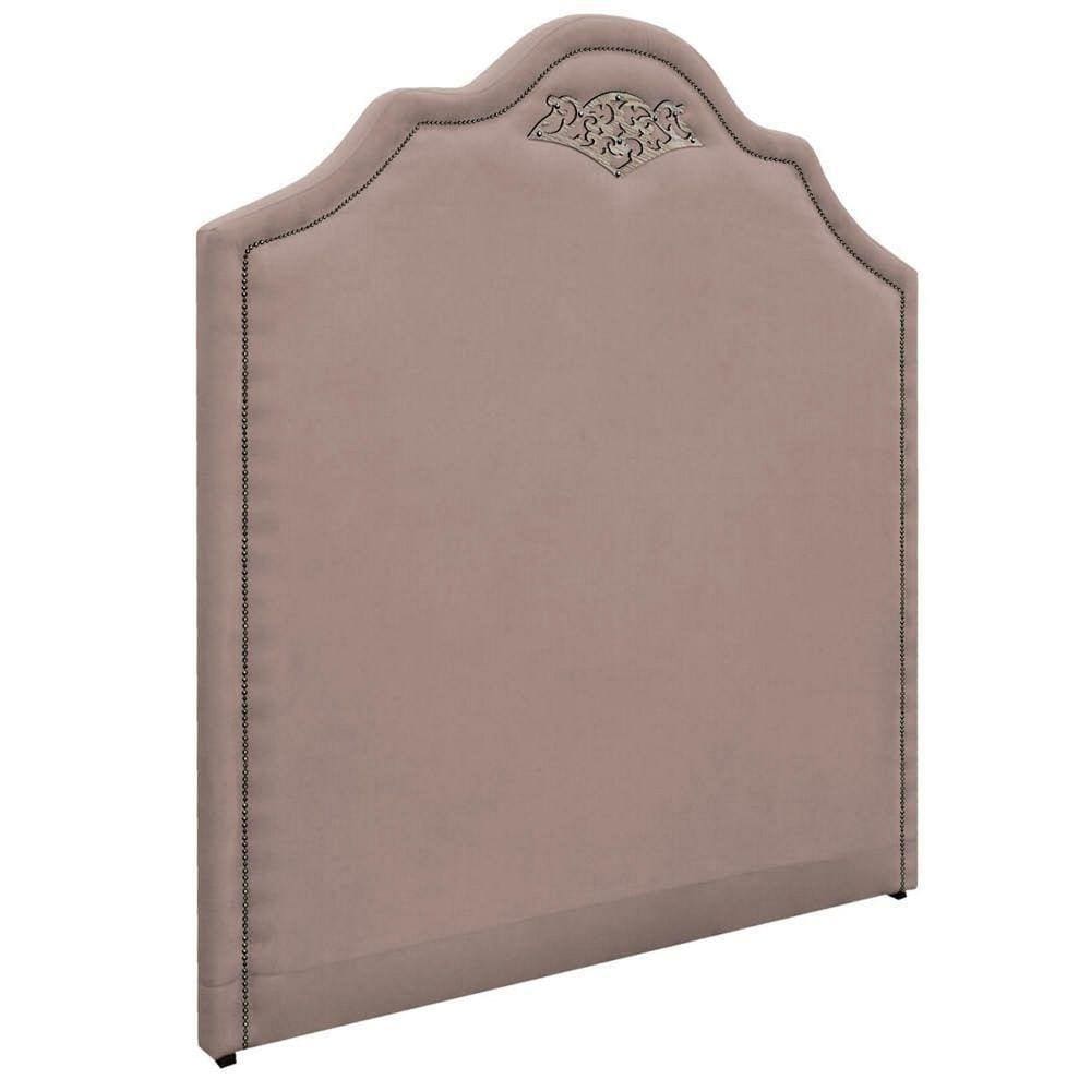 Cabeceira Solteiro P02 90 Cm Para Cama Box Suede Rosê