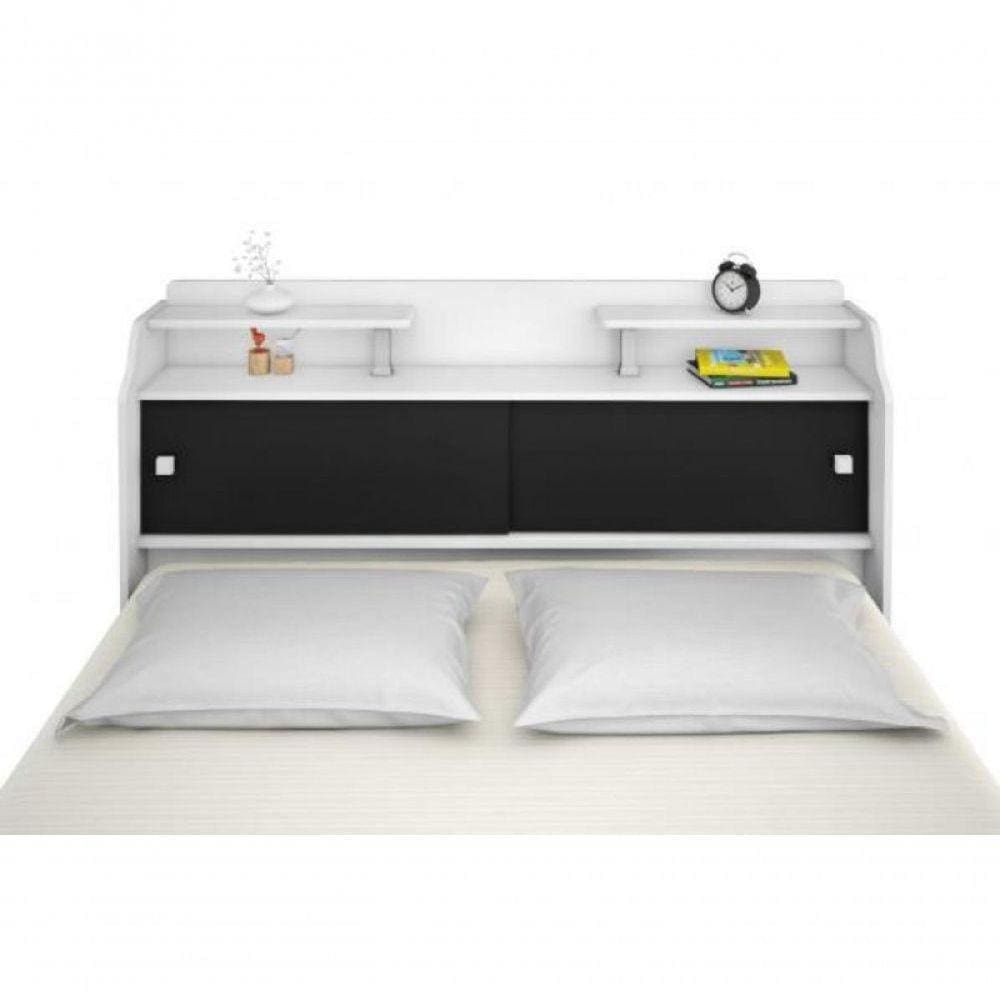 Cabeceira Box Casal Elisa Branco Ou Branco/preto