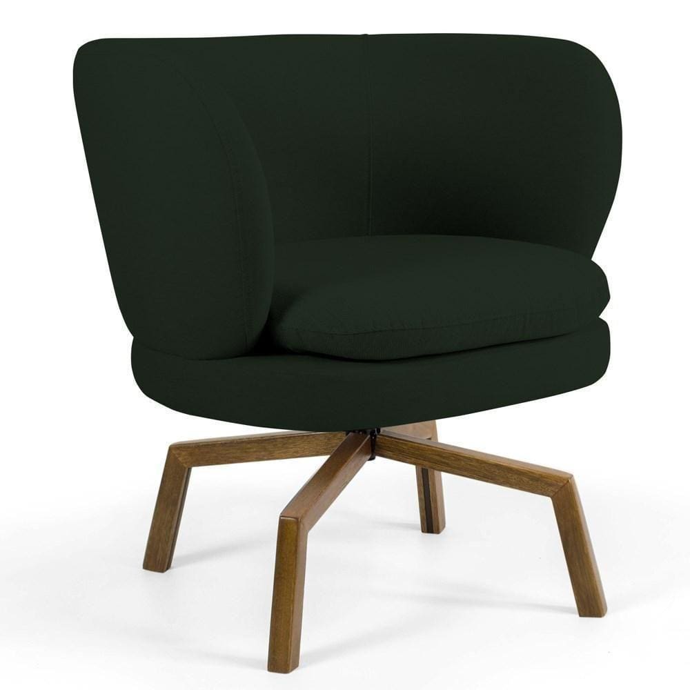 Poltrona Melissa Base Ka Giratória Castanho Verde Musgo
