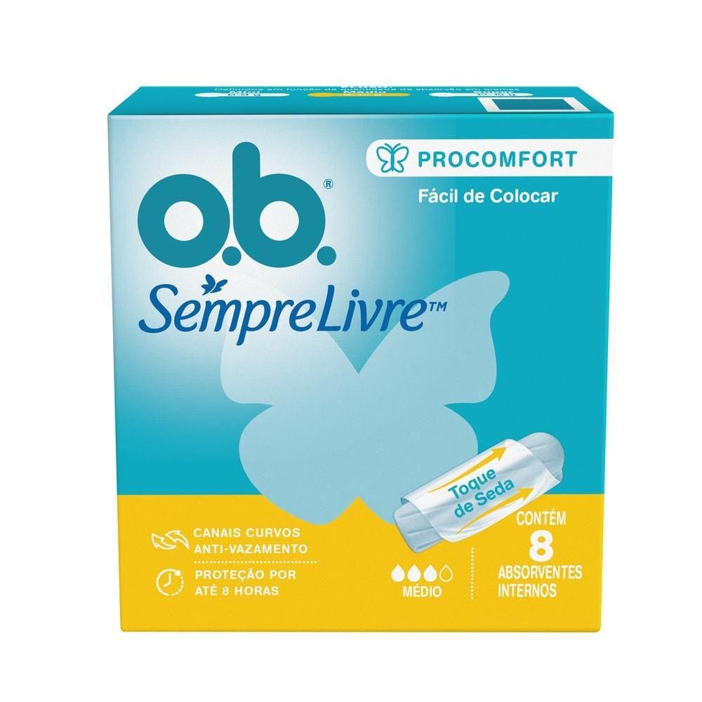 Absorvente Interno O.B. Pro Comfort Médio 8 unidades