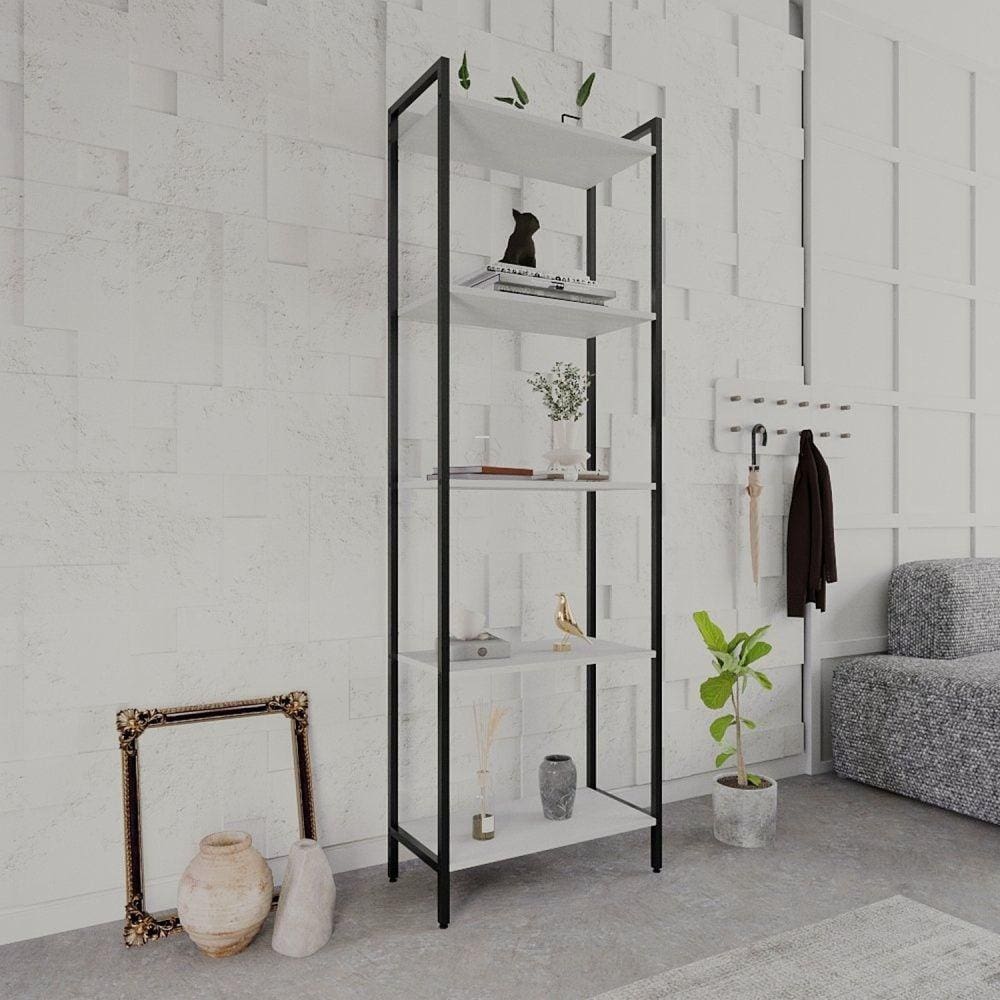 Estante para Livros Industrial Aço Multiuso 5 Prateleiras 187x60cm Active Yescasa Branco Chess