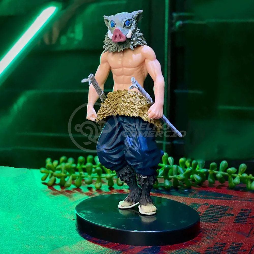 Action Figure Boneco Inosuke Hashibira Demon Slayer 14cm