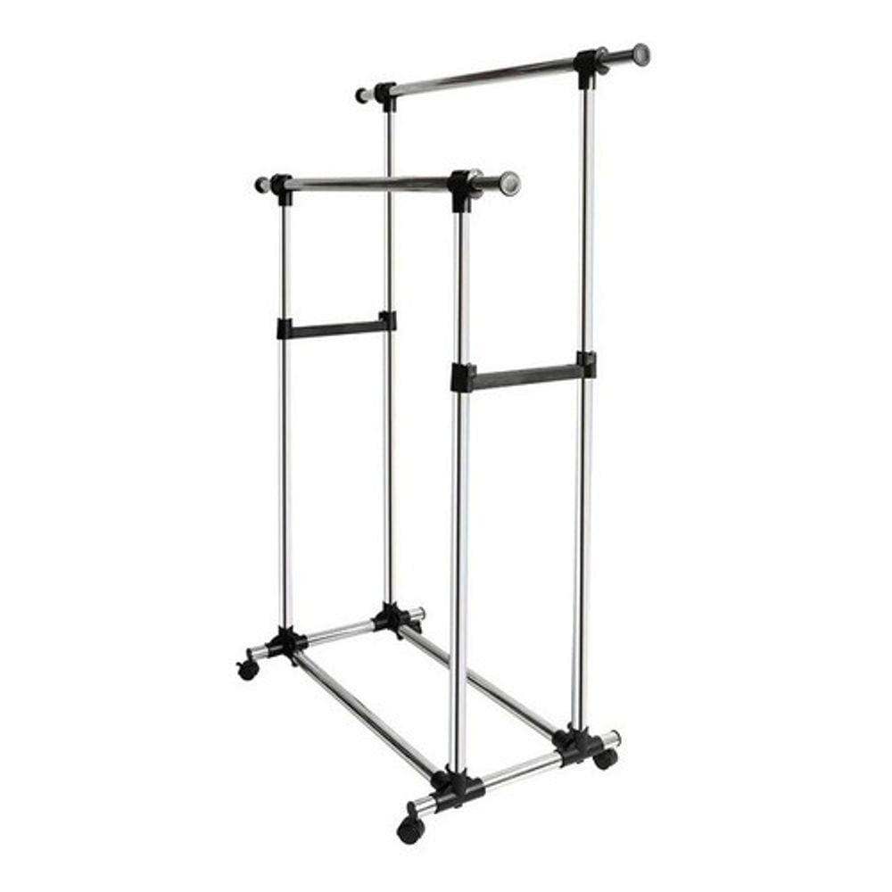 Arara De Roupas Dupla Com Extensor Duo E Rodas 172x102x53cm