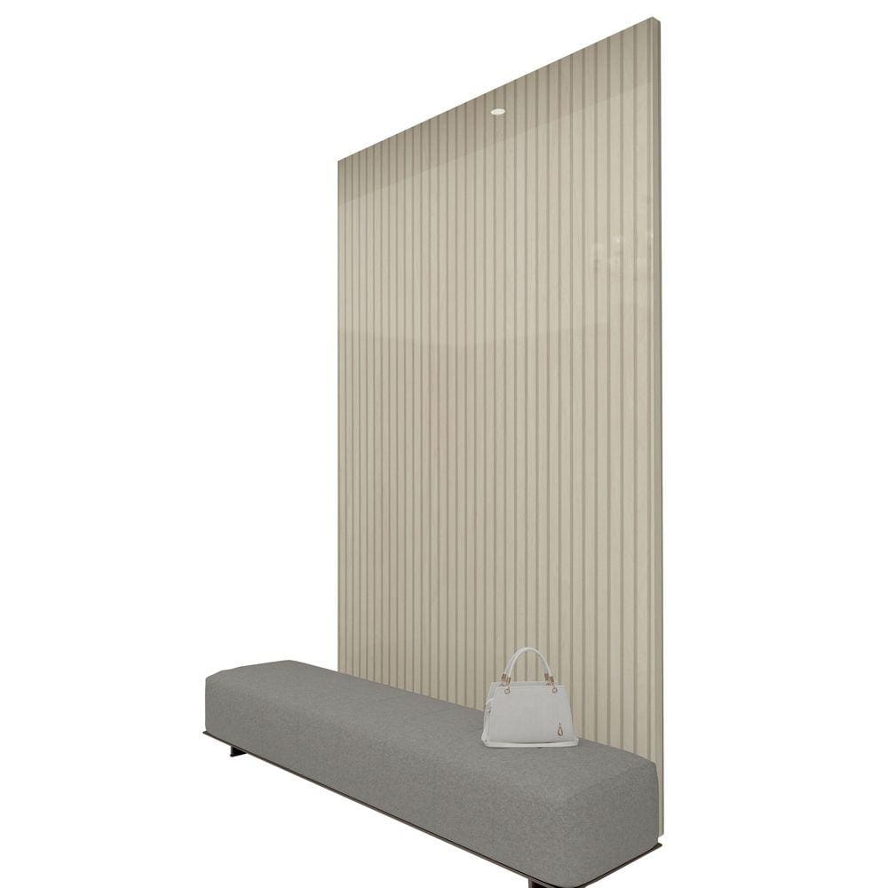 Painel para TV Requinte 1.35 Ripado Off White - Gelius Móveis
