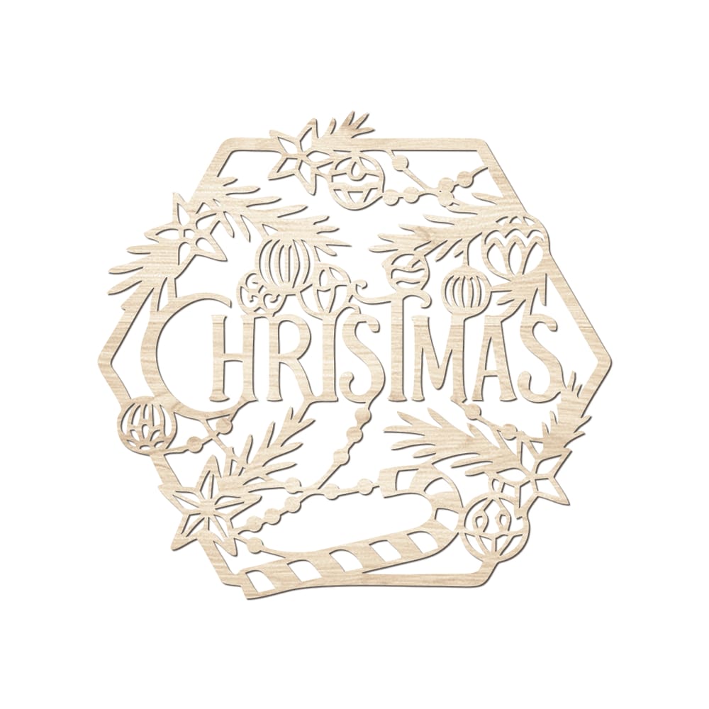 Hexágono De Natal 32cmx30cm - Cria Arte Laser