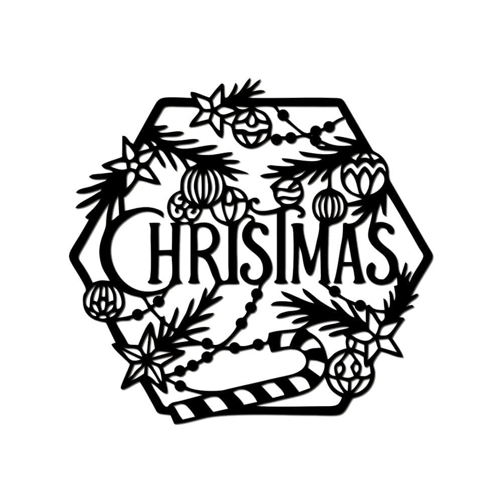 Hexágono De Natal 32cmx30cm - Cria Arte Laser